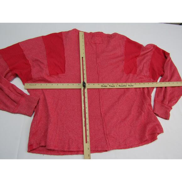 We The Free Peach Waffle Knit Top size M Cotton Boho Y2K Classic Streetwear - Picture 5 of 9